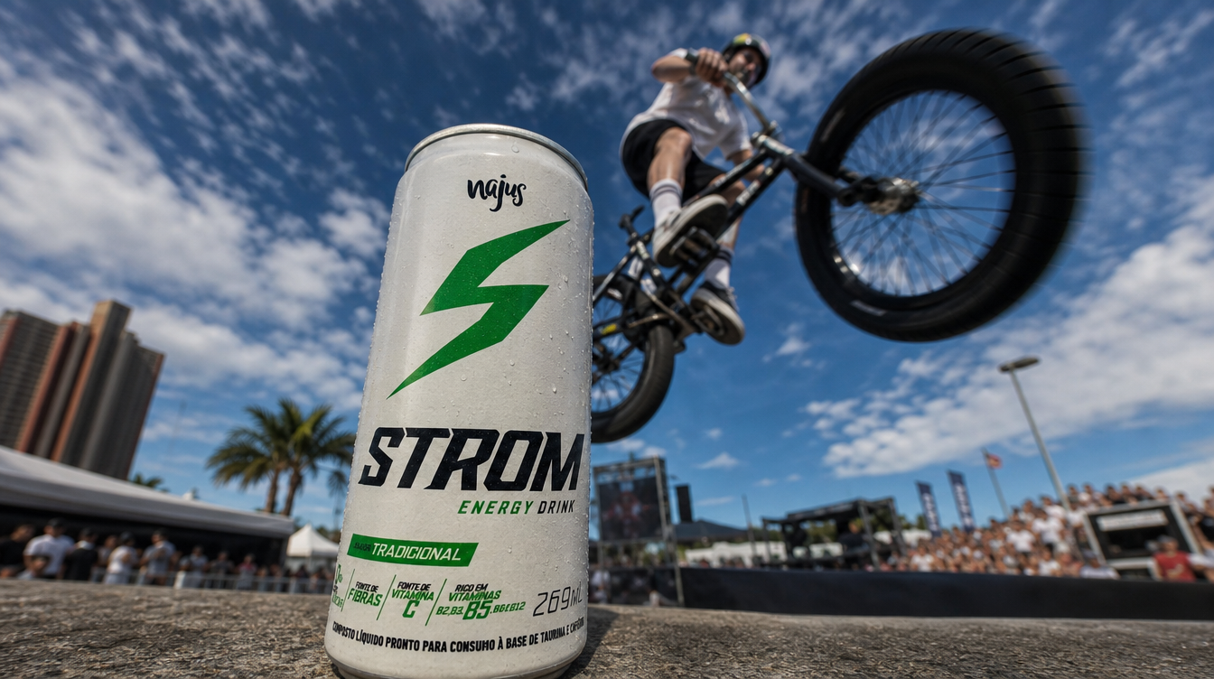 Ciclista de BMX com camiseta Strom
